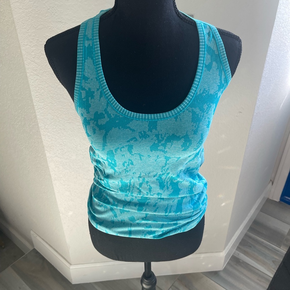 Blue Patterned Women's Tank Top